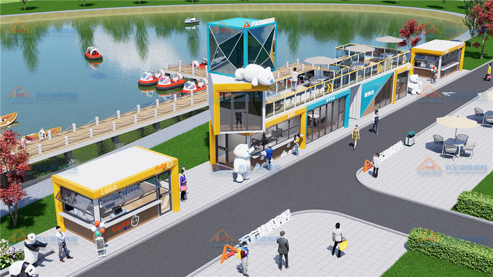 郑州北龙湖码头集装箱商业街市民游园商业集